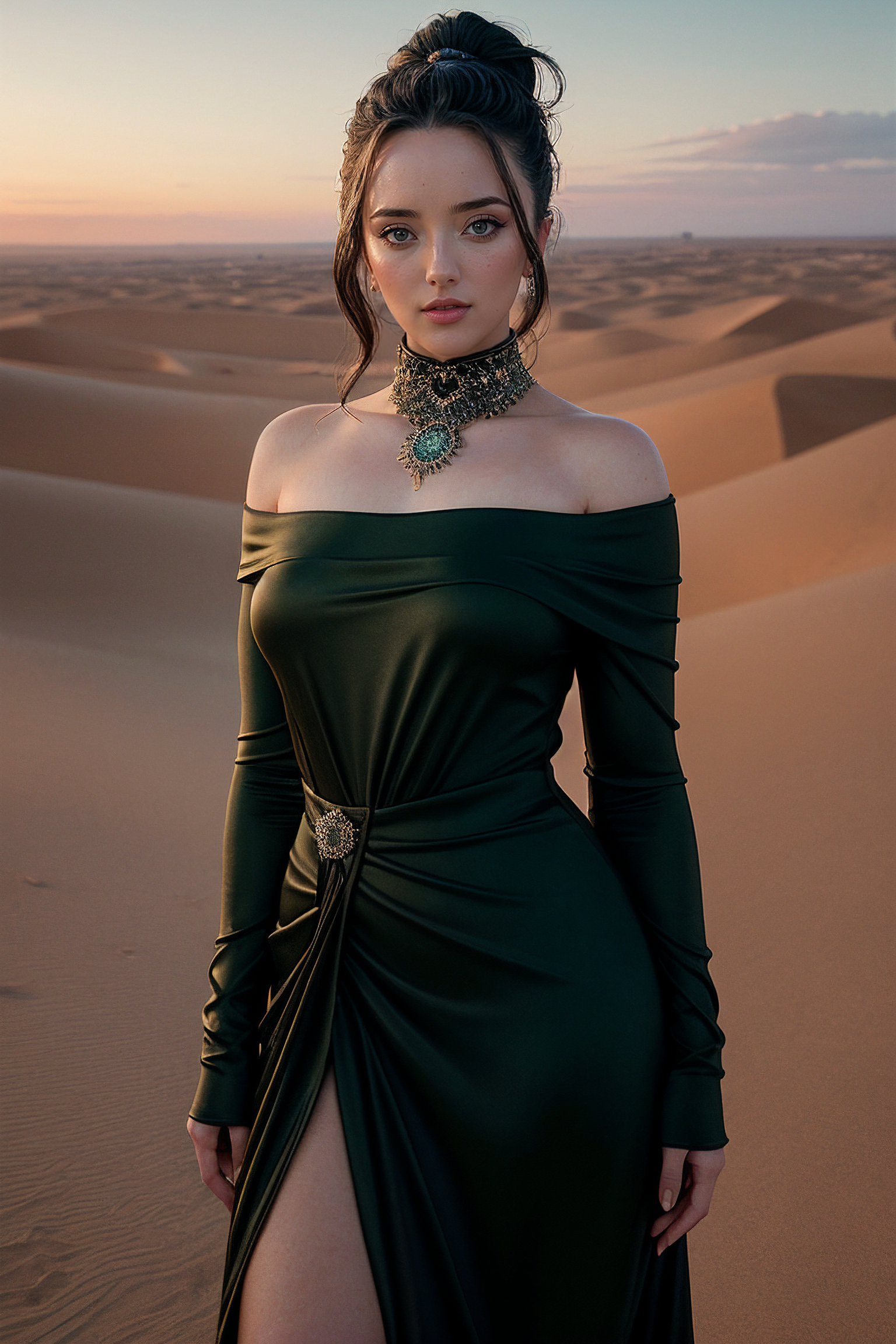 00016-perfect cinematic shoot of a beautiful woman (EPF3rnBr4dy_.99), a woman standing at a Desert oasis, perfect high ponytail, weari-0000.png